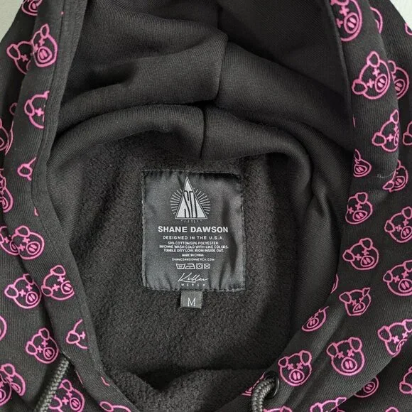 Shane Dawson x Jeffree Star All Over Pig Unisex Hoodie Size Med. Black Pink - Picture 4 of 12